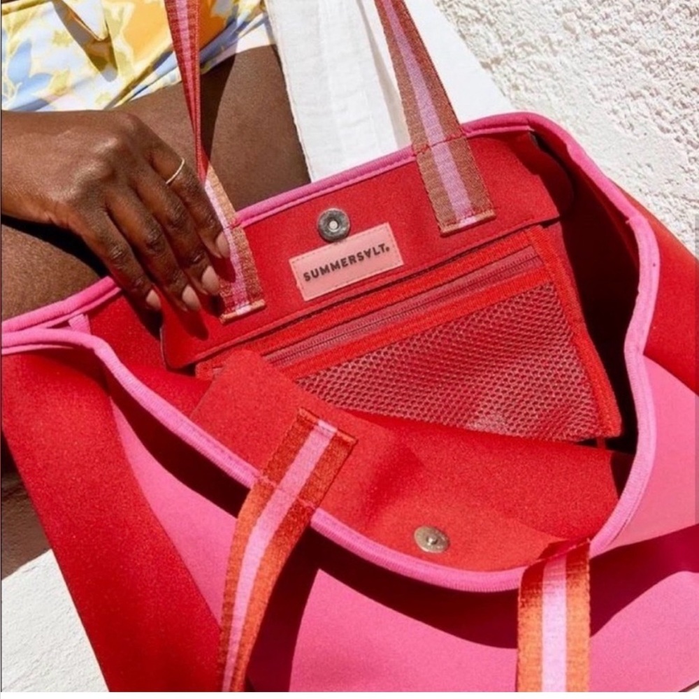 Summersalt Pink Red Neoprene Beach Pool bag